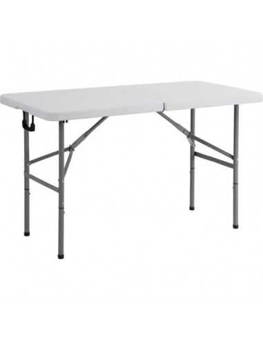 Tavolo rettangolare pieghevole Serena Group in polietilene bianco e base nera 122x61xH.74 cm - CZ122F