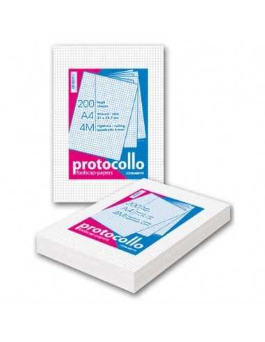 Fogli protocollo A4 - 60 gr/mq - Blasetti 4M - Risma da 200 fogli - 1281