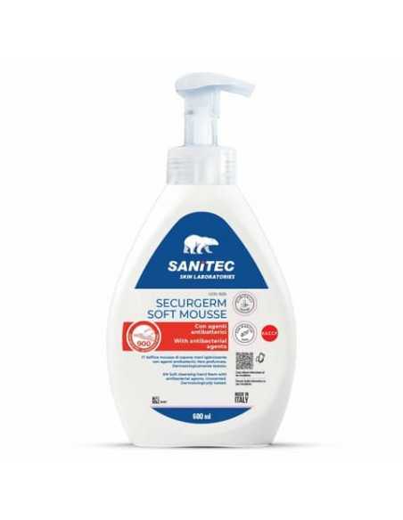 Soft mousse di sapone per mani igienizzante con agenti antibatterici Securgerm Sanitec 600 ml - 1029