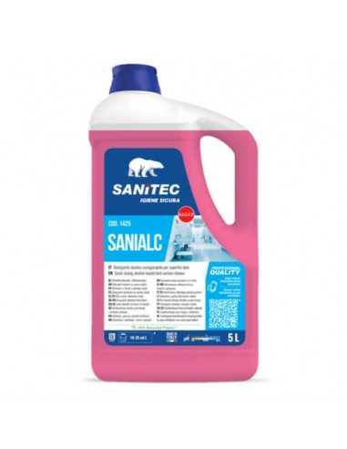 Detergente alcolico solventato asciugarapido Sanitec Sanialc con floralcool e antibatterico - 5 L/5 kg