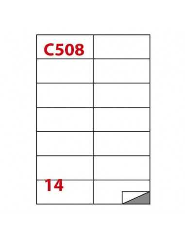 Etichette bianche permanenti Copiatabu C508 laser/inkjet - 14 et./foglio - conf. 100 fogli Markin 105x42