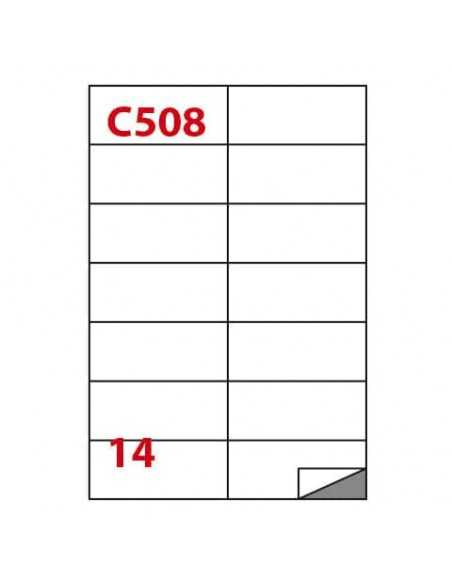 Etichette bianche permanenti Copiatabu C508 laser/inkjet - 14 et./foglio - conf. 100 fogli Markin 105x42