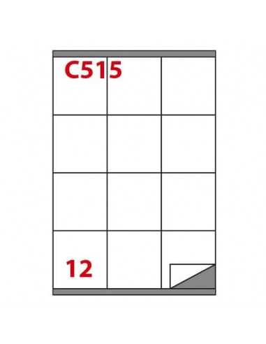 Etichette bianche permanenti Copiatabu C515 laser/Inkjet - 12 et./foglio - conf 100 fogli Markin 70x72 mm - X210C515