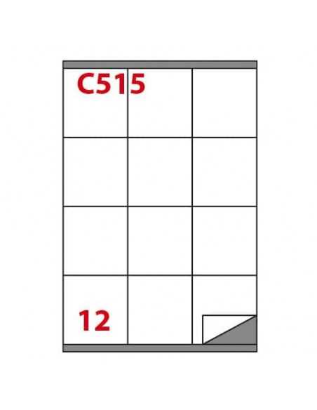 Etichette bianche permanenti Copiatabu C515 laser/Inkjet - 12 et./foglio - conf 100 fogli Markin 70x72 mm - X210C515