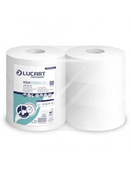 Carta igienica jumbo 2 veli Aquastream 340 - conf. 6 rotoli Lucart Professional 340 mt - 812222J