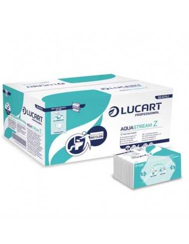 Asciugamano 2 veli Aquastream piegato a ''Z'' - conf. 15 pacchetti Lucart Professional 242 foglietti - 864018J