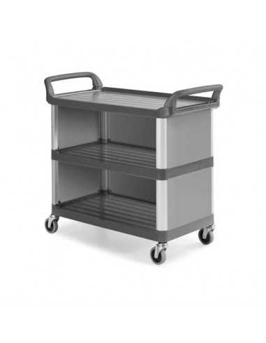 Carrello grigio in polipropilene Shelf A3700 - 111x50x105 cm TTS 3 ripiani con chiusura - 0F0A3700ET