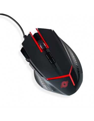 Mouse ottico con cavo da gaming 9 pulsanti - retroilluminazione rossa Media Range nero - MRGS200