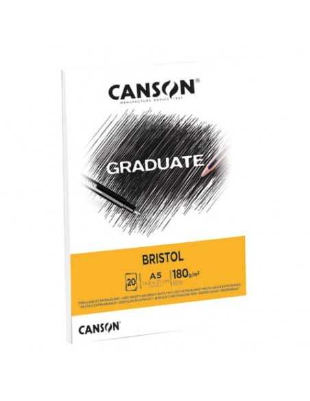 Blocco GRADUATE Bristol A5 20 fogli. 180 g/m² Canson bianco C400110382