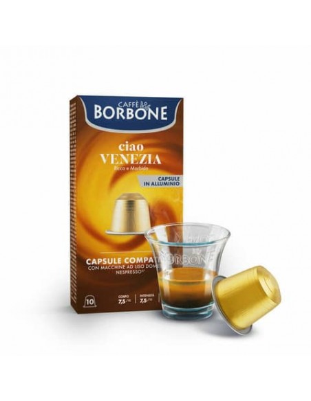 Capsule compatibili Respresso alluminio 100 pz Caffe Borbone qualità Ciao Venezia - REBCIAOVENEZIA10X10N