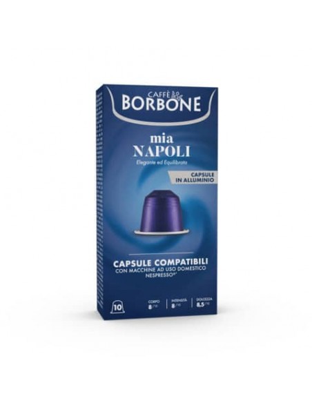 Capsule compatibili Respresso alluminio 100 pz Caffe Borbone qualità Mia Napoli REBMIANAPOLI10X10N