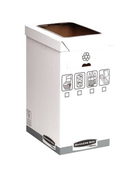 Cestino per rifiuti System in cartone certificato FSC - 55-90 L Fellowes blu e bianco - 0193201