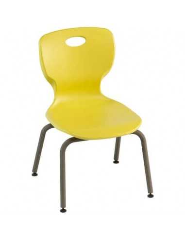 Sedia fissa monoscocca in PPL struttura 4 gambe in tubolare d'acciaio 41x41x38 cm Motris giallo - VEGACL38Y