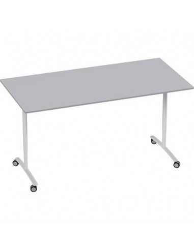 Tavolo elevabile con piano ribaltabile 25 mm su ruote 160x80 cm Motris bianco GTT719616X8WHW