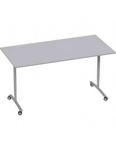 Tavolo elevabile con piano ribaltabile 25 mm su ruote 160x80 cm Motris grigio/bianco - GTT719616X8GRW