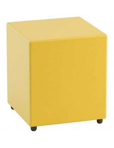 Pouf in similpelle cubico 40x40x46 cm Motris giallo PSRT40SPNI01