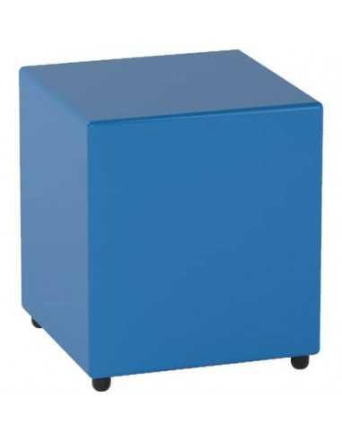 Pouf in similpelle cubico 40x40x46 cm Motris blu PSRT40SPNI02