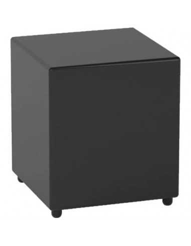 Pouf in similpelle cubico 40x40x46 cm Motris nero PSRT40SPNI04