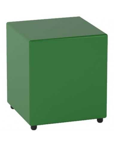 Pouf in similpelle cubico 40x40x46 cm Motris verde PSRT40SPNI05