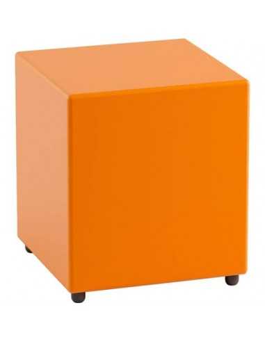 Pouf in similpelle cubico 40x40x46 cm Motris arancio PSRT40SPNI06