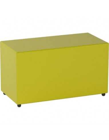 Pouf in similpelle rettangolare 80x40x46 cm Motris giallo PSRT80SPNI01