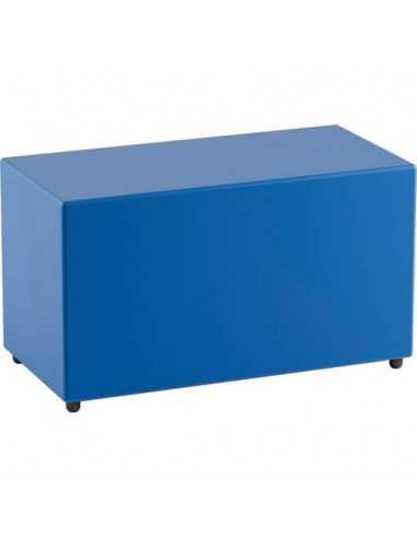 Pouf in similpelle rettangolare 80x40x46 cm Motris blu PSRT80SPNI02