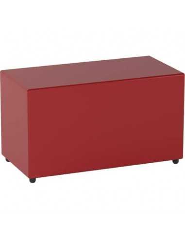 Pouf in similpelle rettangolare 80x40x46 cm Motris rosso PSRT80SPNI03