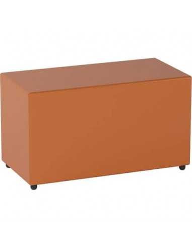 Pouf in similpelle rettangolare 80x40x46 cm Motris arancio PSRT80SPNI06