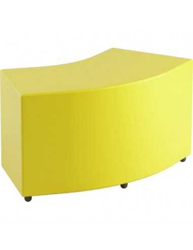 Pouf angolare in similpelle 45° 90/60x40x46 cm Motris giallo PSAG45SPNI01