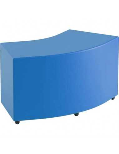 Pouf angolare in similpelle 45° 90/60x40x46 cm Motris blu PSAG45SPNI02