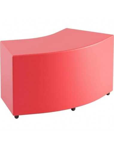 Pouf angolare in similpelle 45° 90/60x40x46 cm Motris rosso PSAG45SPNI03