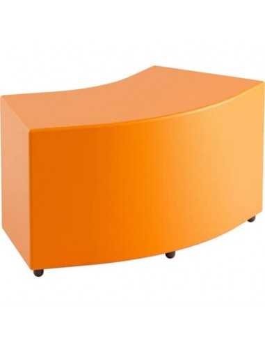 Pouf angolare in similpelle 45° 90/60x40x46 cm Motris arancio PSAG45SPNI06