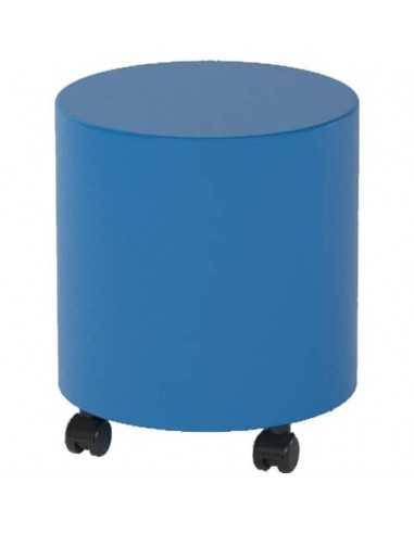 Pouf tondo su ruote in similpelle Ø 40x46 h cm Motris blu PSTD40SPNIW02