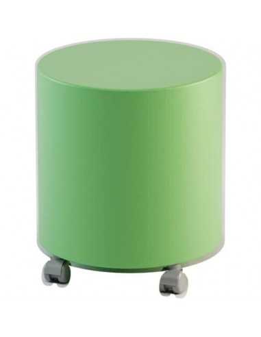 Pouf tondo su ruote in similpelle Ø 40x46 h cm Motris verde PSTD40SPNIW05