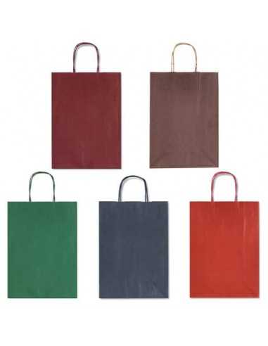 Borsa Allegra su carta kraft bianca colori dark assortiti conf. 25 pz Rex-Sadoch 22x10x27 cm - SDF22DAR