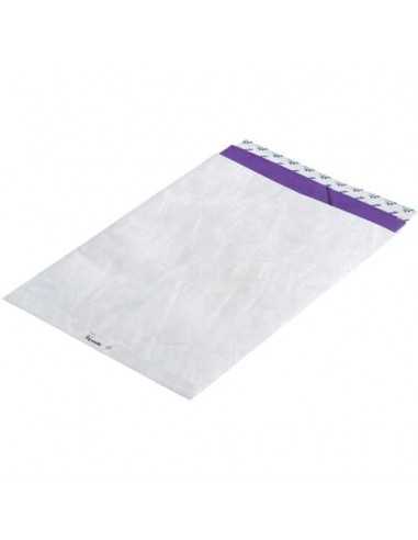 Buste a sacco piatte con strip bianche 305x394 mm - Tyvek formato E4 - conf. 500 pz - 11786