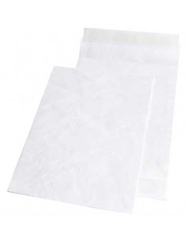 Buste a sacco con soffietti e strip bianche 250x353x38 mm - conf. 100 pz Tyvek formato B4 - 11843