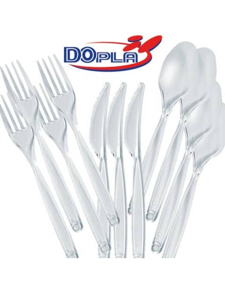 Coltelli magnum Compact trasparenti in polistirene conf. 50 pz Dopla Reusable 180 mm - 3438