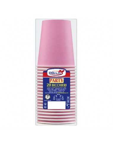 Bicchieri carta WD 250ml conf. 20 pz Dopla Green rosa 42165