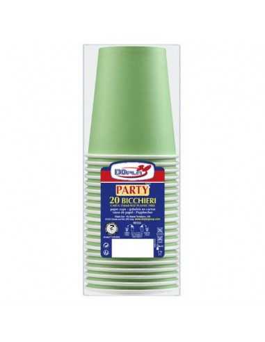 Bicchieri carta WD 250ml conf. 20 pz Dopla Green verde 42164