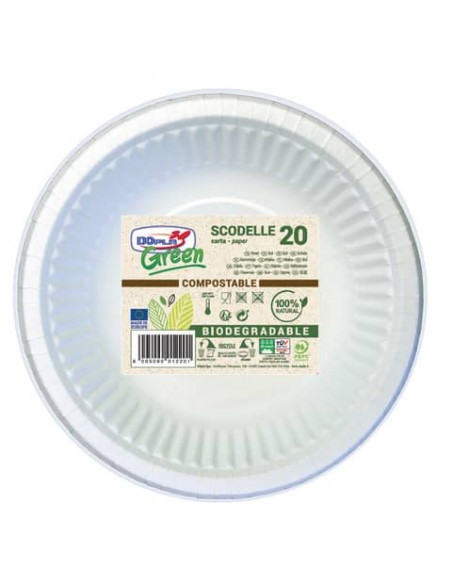 Scodelle carta Fluted Bio-Coated conf. 20 pz Dopla Green 450 ml 32420