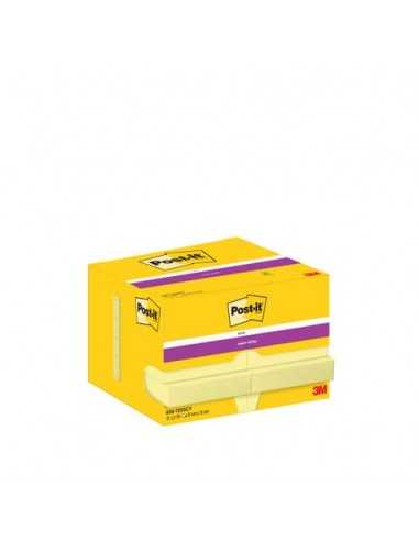 Foglietti riposizionabili Super Sticky Notes Post-it® Giallo Canary 48x73 mm 12 blocchetti da 90 ff - 7100290169