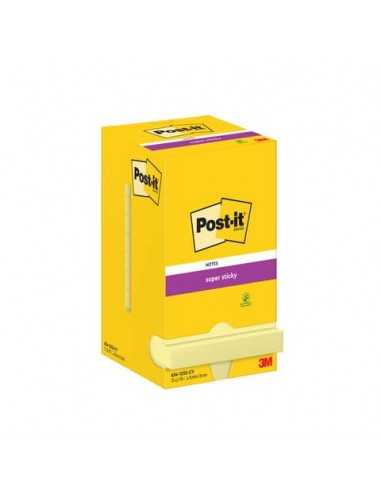 Foglietti riposizionabili Super Sticky Notes Post-it® Giallo Canary - 76x76 mm 12 blocchetti da 90 ff - 7100290155