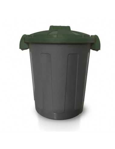 Bidone 25 litri dotato di coperchio e due chiusure esterne PP Mobil Plastic verde scuro - 105/25-VES