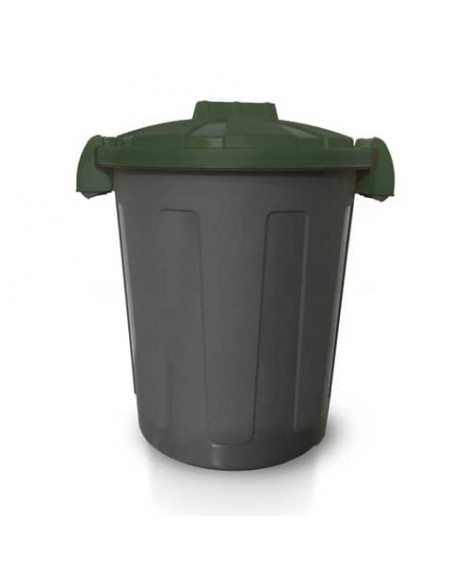 Bidone 25 litri dotato di coperchio e due chiusure esterne PP Mobil Plastic verde scuro - 105/25-VES