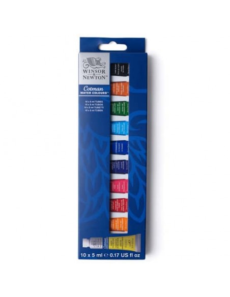 Set tubetti acquerello Cotman Winsor&Newton- colori assortiti Conf. 10x5 ml - 0390664