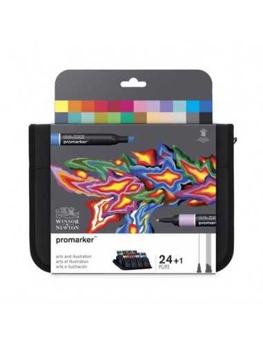 Set 24 pennarelli Winsor&Newton Promarker Art&illustration colori assortiti + blender - 0290078