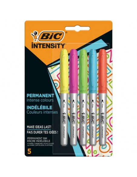 Pennarelli Indelebili BIC Intensity Marking assortiti rainbow - tratto 0