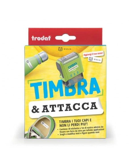 Timbro componibile Timbra & Attacca Trodat nero - misure e set assortiti 180221