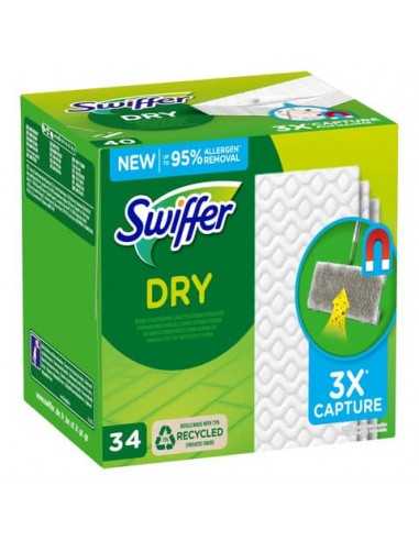 Panni ricarica per pavimenti Swiffer Dry bianco - conf. 32 pz - PG200